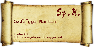 Szügyi Martin névjegykártya